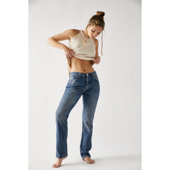 We The Free Free People CRVY Siren Low-Rise Straight Jeans Size 31 NWOT - Picture 1 of 5